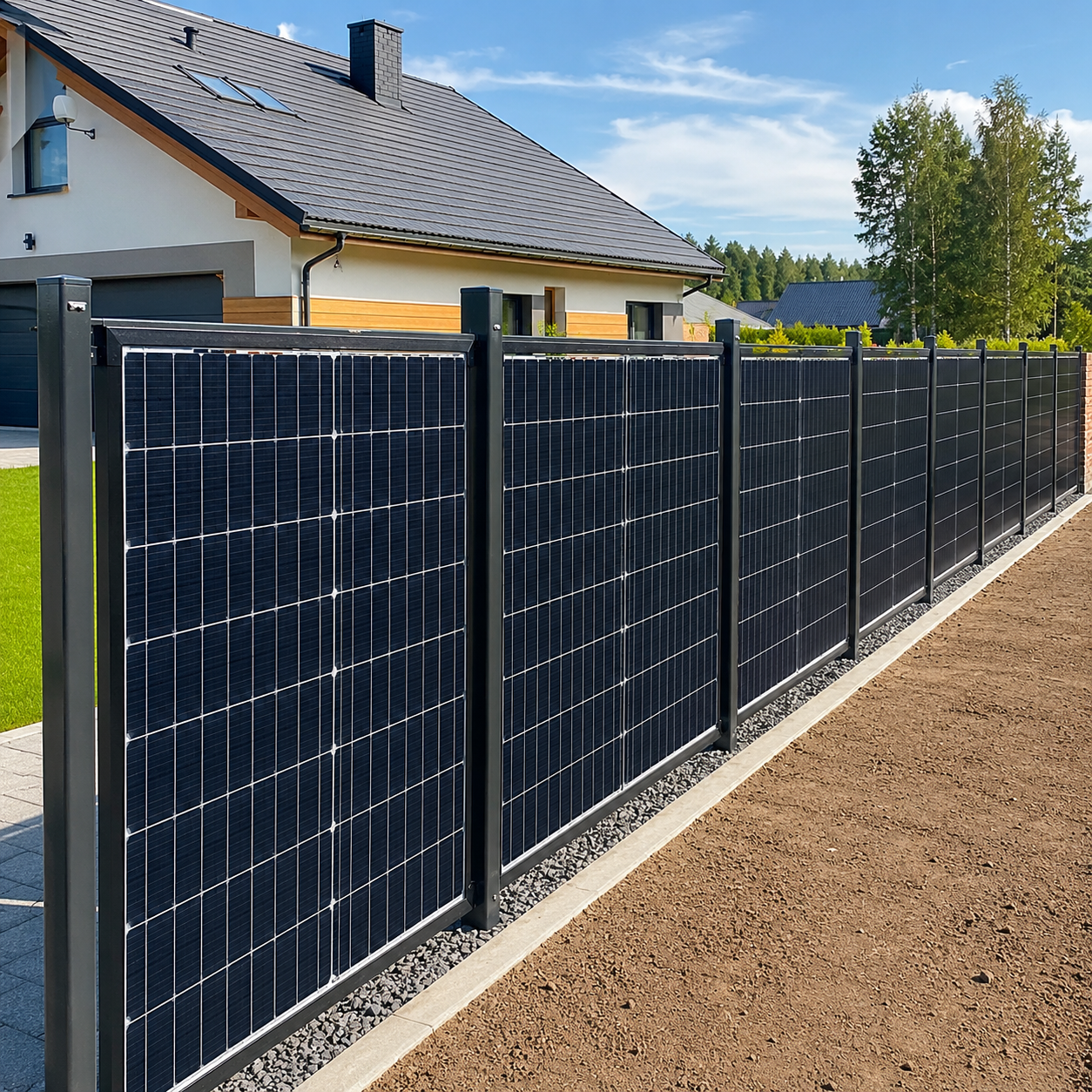 Ogrodzenie solarne wizualizacja